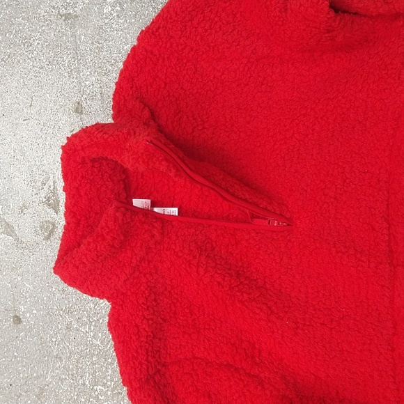 NEW! Women's Wondershop Faux Shearling Matching Family Half Zip Pullover, Red - Picture 7 of 14